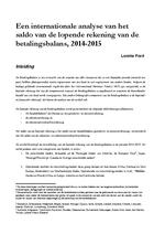 Een Internationale Analyse van het saldo van de lopende rekening van de betalingsbalans, 2014-2015